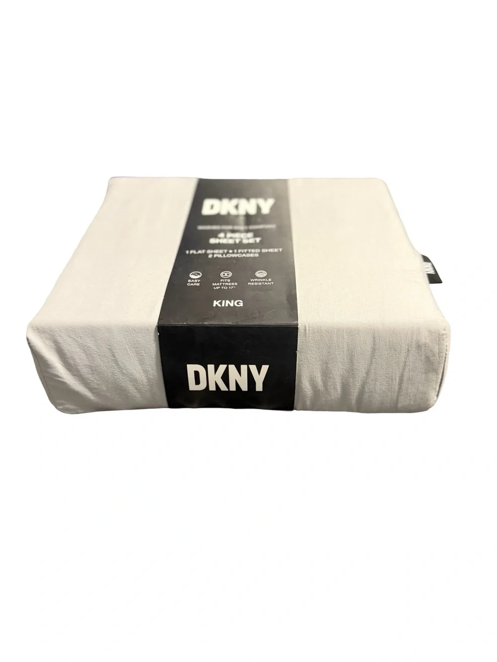 DKNY King 4-Piece Sheet Set in Light Gray